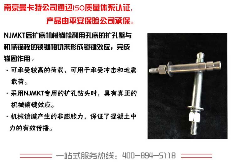 极悦后切底机械锚栓