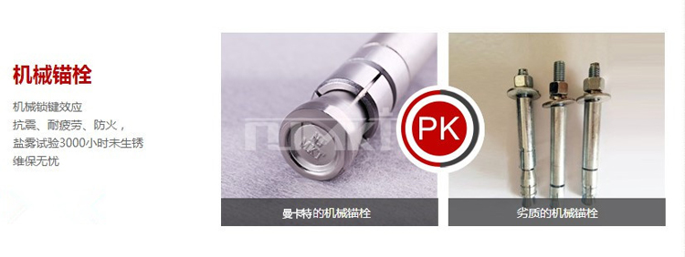 极悦后切底机械锚栓产品