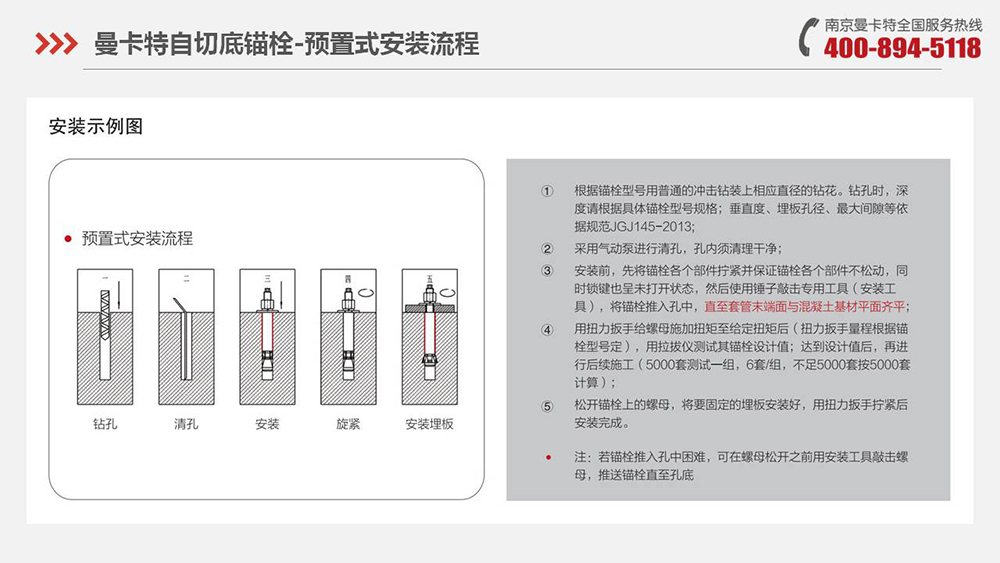 自切底锚栓_19_万泰自切底锚栓施工流程