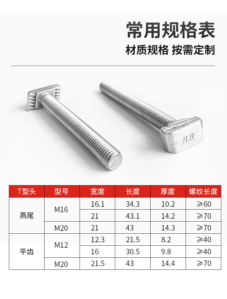 东莞万泰预埋槽道用T形螺栓 (2)